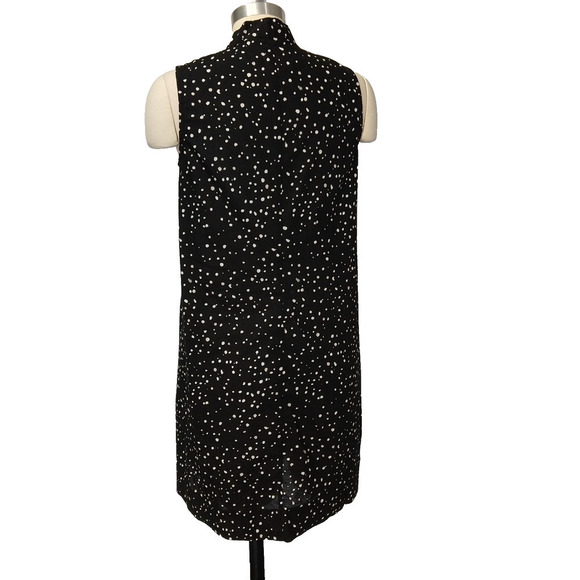 Eileen Fisher Shift Dress Size XXS Black Sleeveless Poplin Geometric Print - Picture 5 of 7